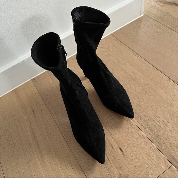 & Other Stories Pointy Sock Booties in Black Suede 38 - Picture 10 of 12